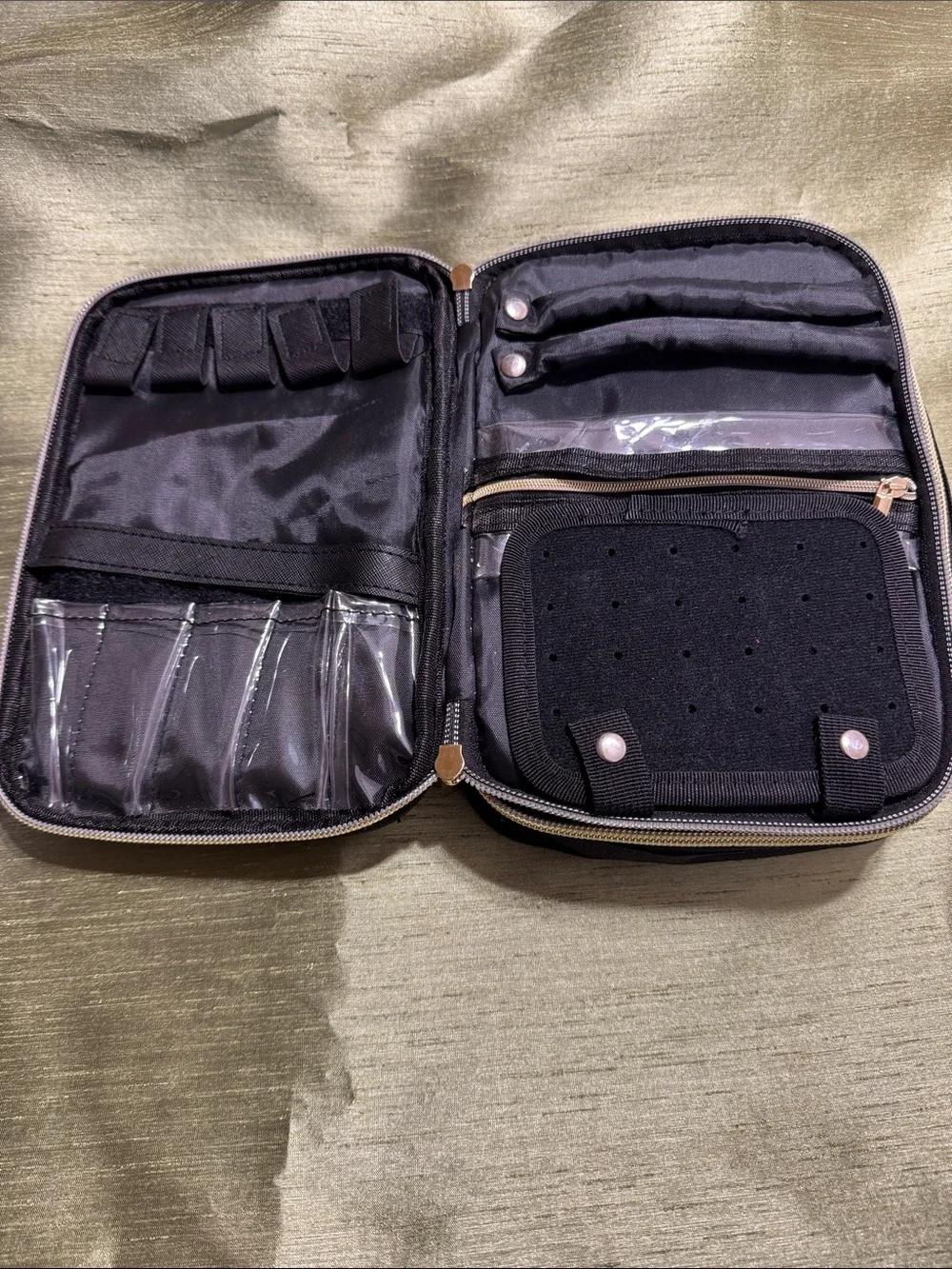 Quilted Navy Travel jewelry case